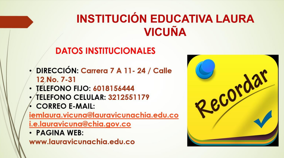 DATOS INSTITUCIONALES ACTUALIZADOS